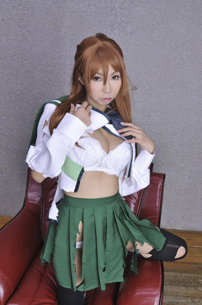 [Cosplay] 2013.04.09  Big boobs Saya Takagi 性感制服诱惑